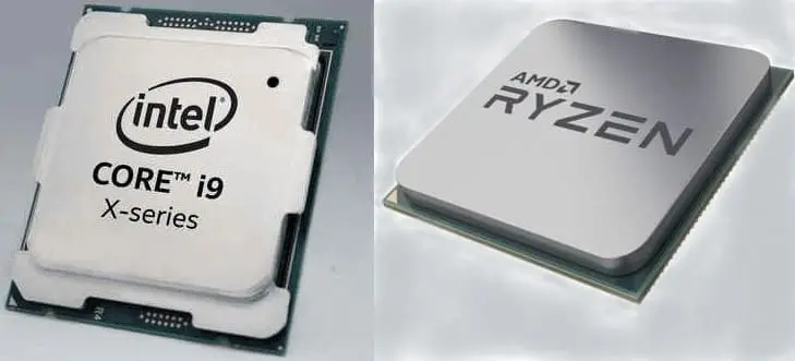 CPU AMD Ryzen et Intel Core